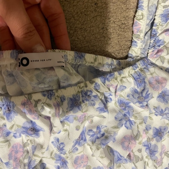 SO White and blue floral Top Size X Small - Picture 5 of 5